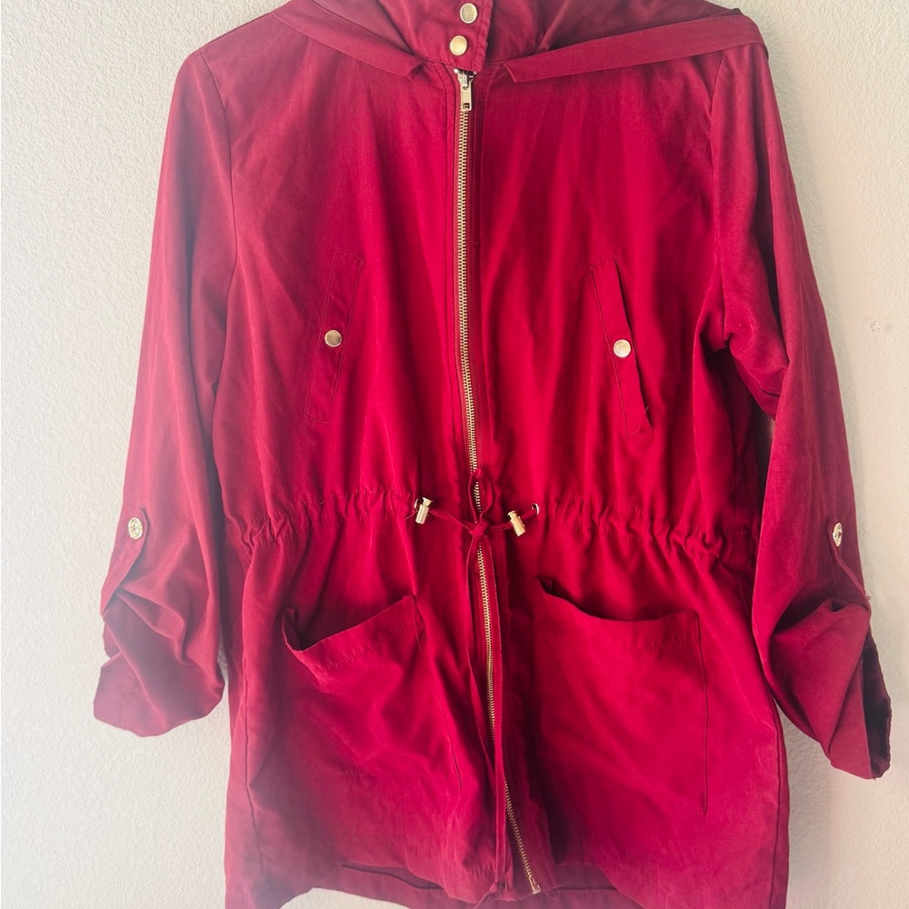 Women's Red Hooded Jacket